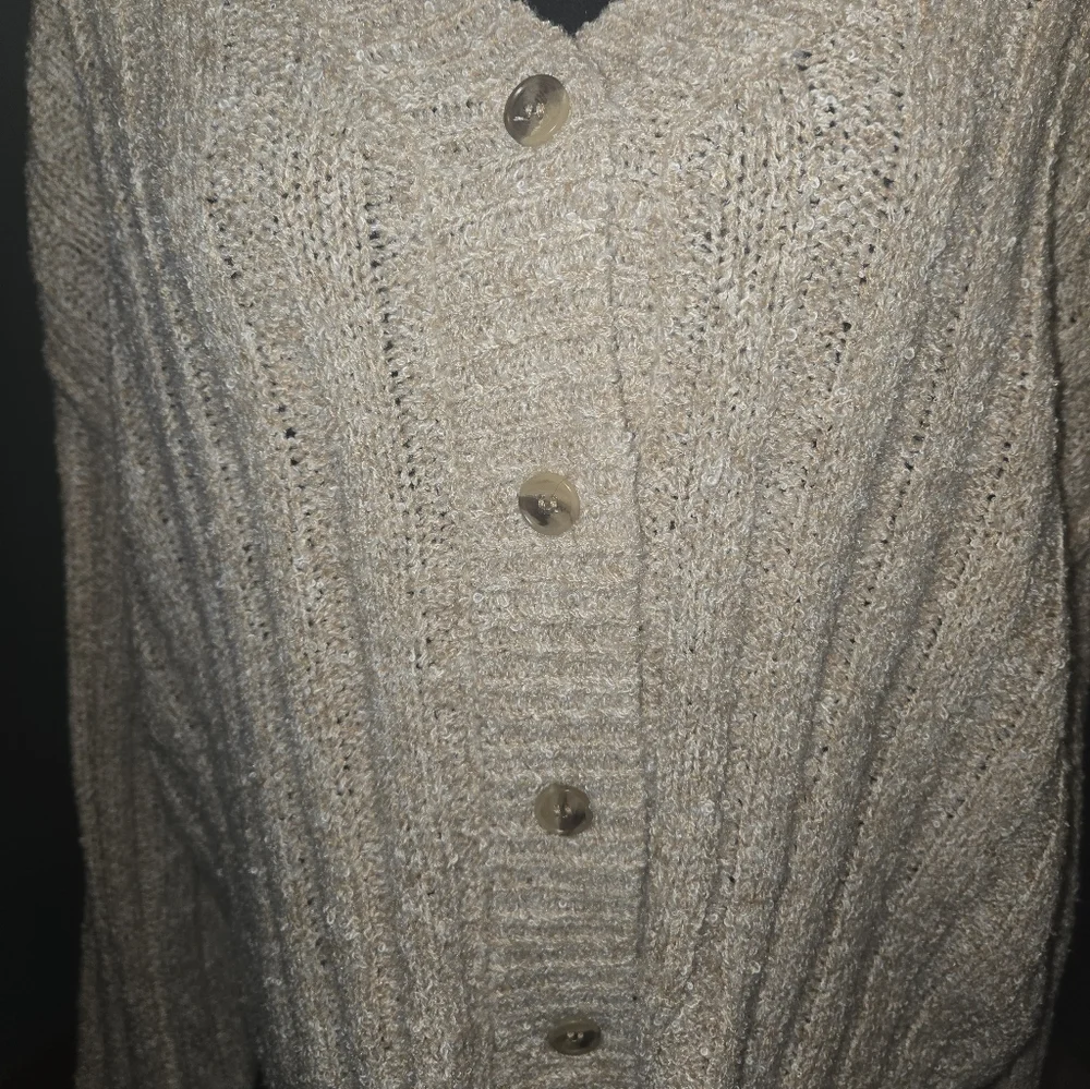 Women's Oneal Cream Button-Up  Cardigan - Picture 2 of 4